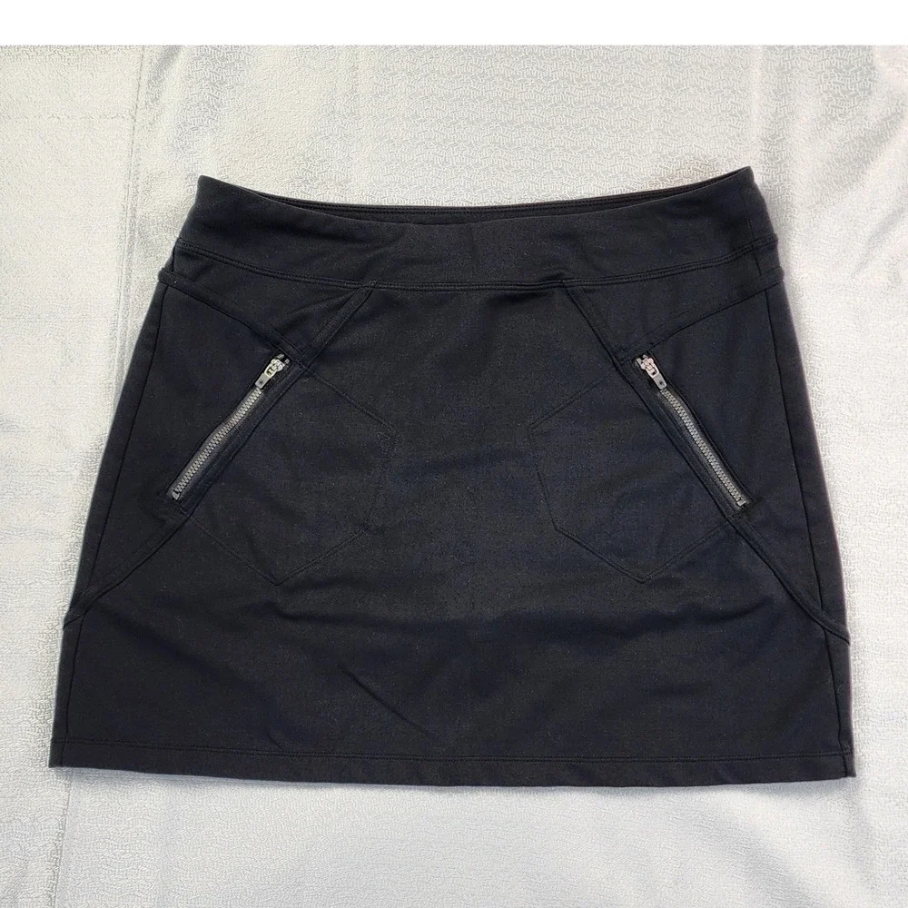 Athleta Black Active Skort Women Medium Athletic Tennis Golf Running Gym Skirt - Picture 2 of 12